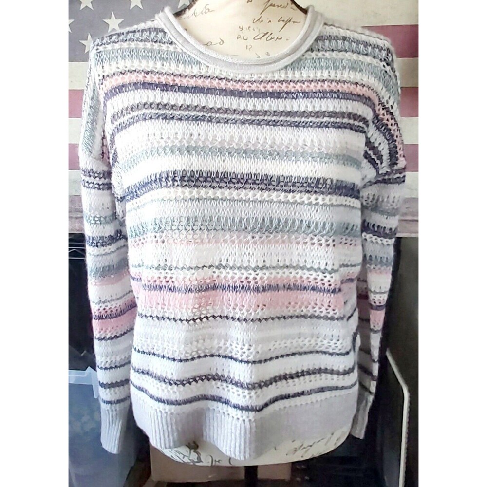 INHABIT Open Stitch Cashmere Sweater XS Soft Colors Warm